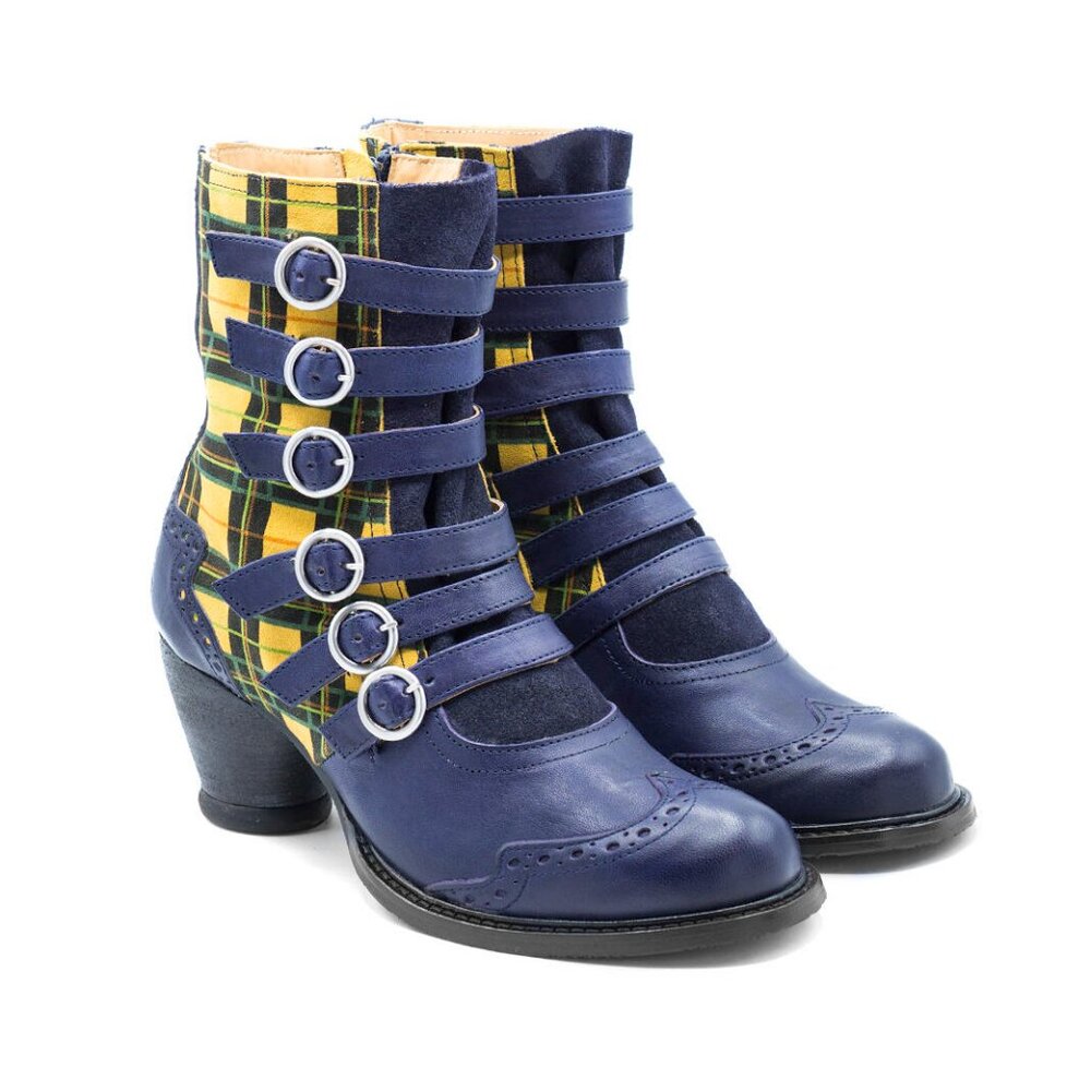 John Fluevog Woodland plaid boot, size 8